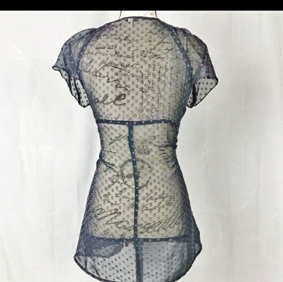 ***SOLD***Sheer grey ruffle top - Picture 2 of 2